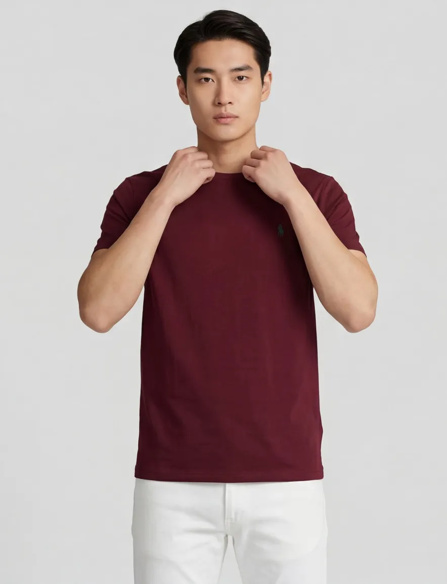 Polo Ralph Lauren custom Slim Fit t-shirt effen rood