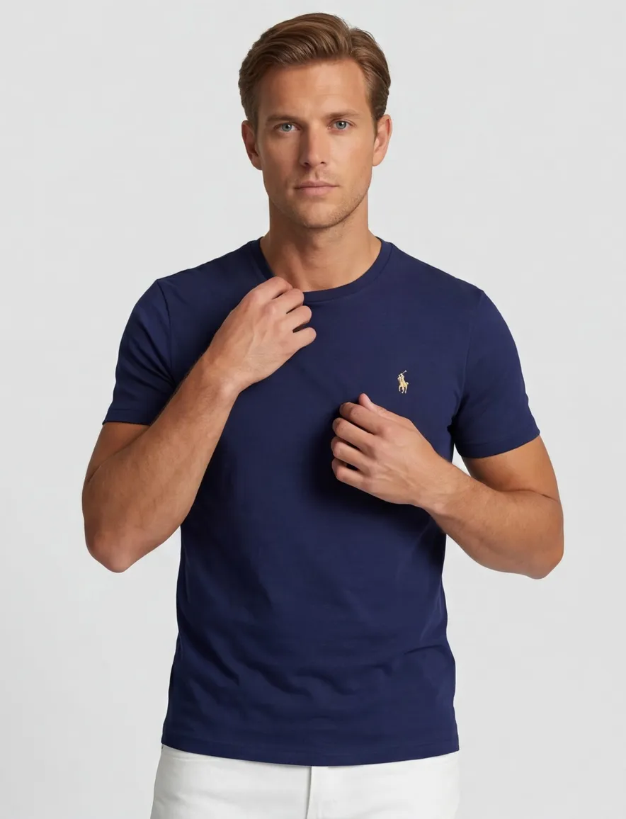 Polo Ralph Lauren T-shirt donkerblauw effen normale fit