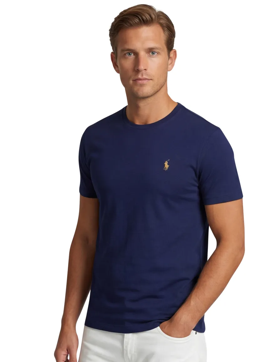 Polo Ralph Lauren T-shirt donkerblauw effen normale fit
