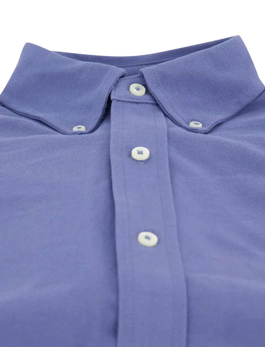 Polo Ralph Lauren overhemd blauw effen normale fit katoen