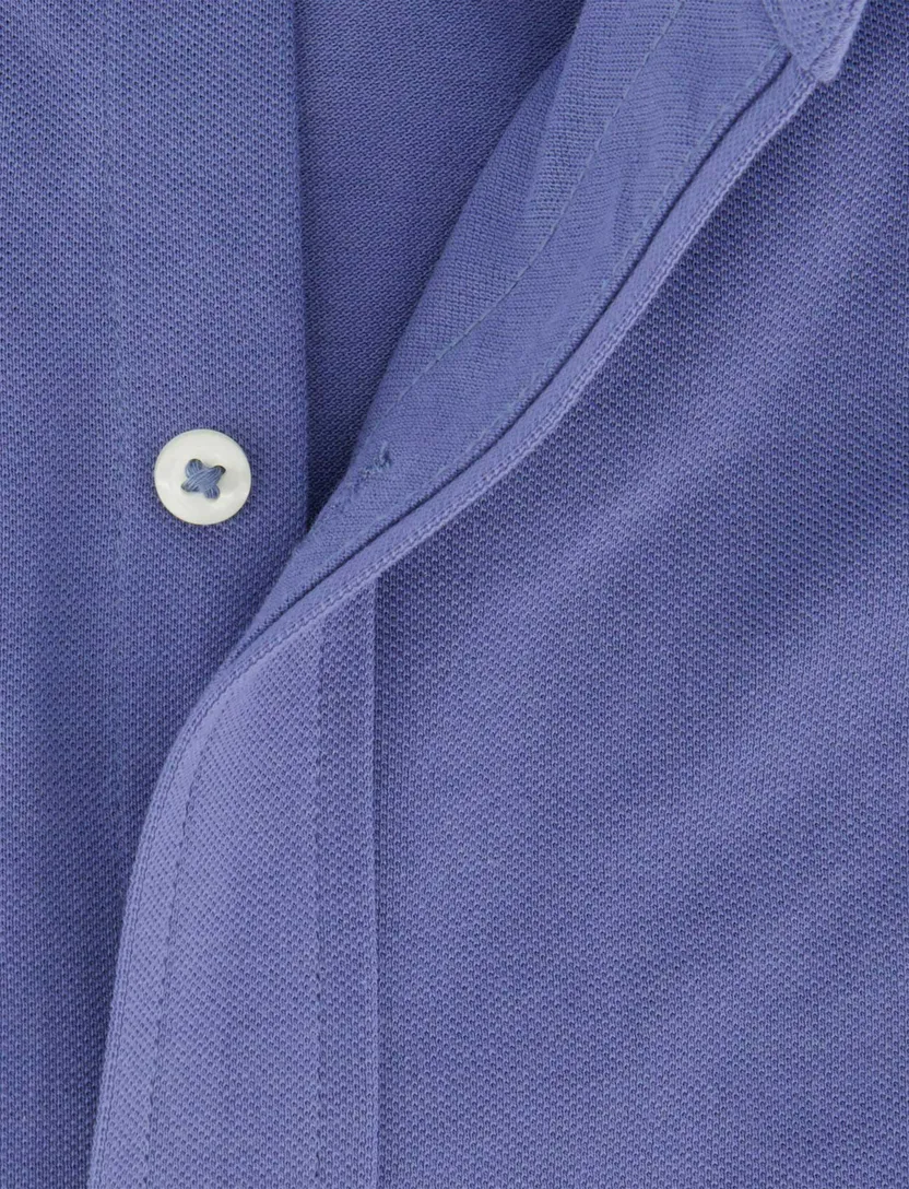 katoenen Polo Ralph Lauren overhemd blauw effen normale fit