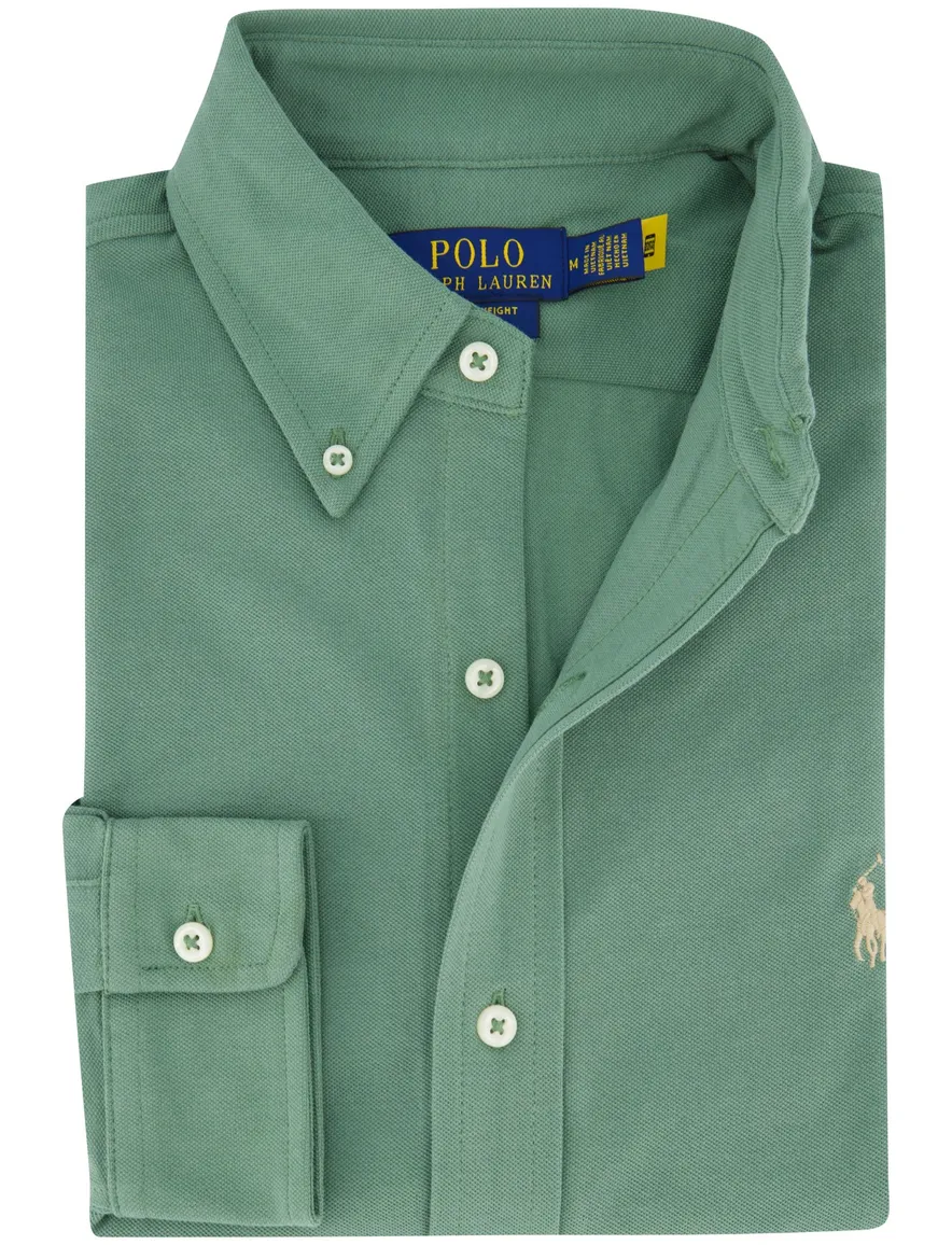 Polo Ralph Lauren overhemd groen effen normale fit katoen