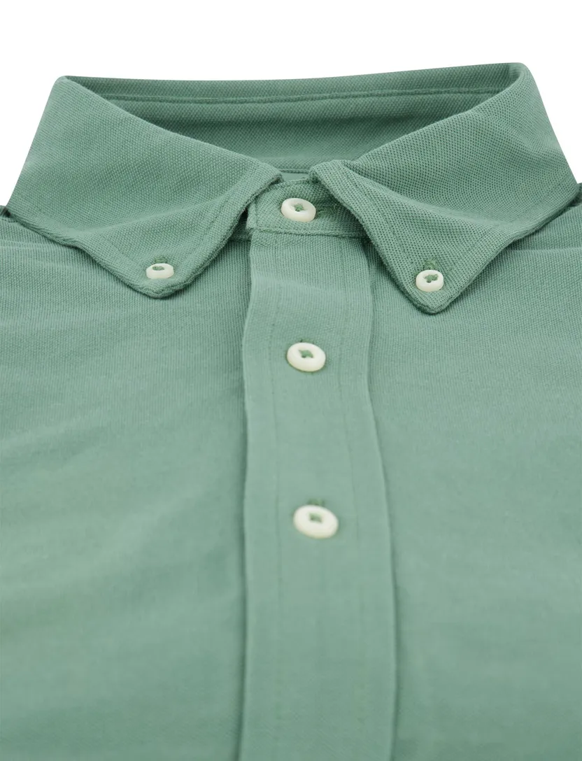 katoenen Polo Ralph Lauren overhemd groen effen
