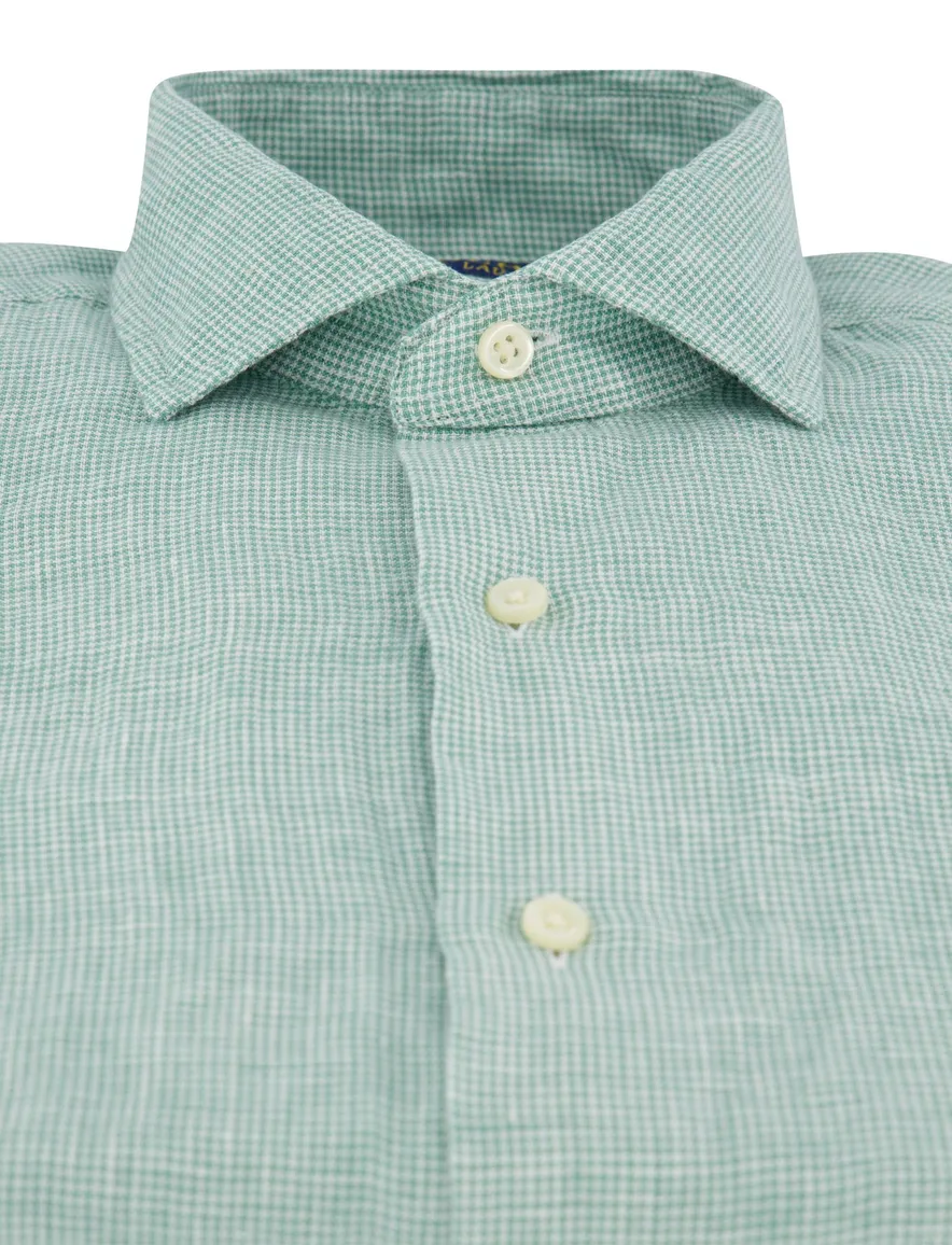 Polo Ralph Lauren overhemd groen wit geruit linnen