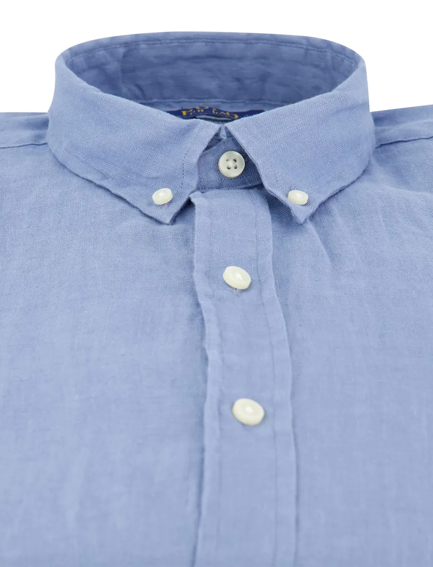 Polo Ralph Lauren overhemd blauw effen slim fit