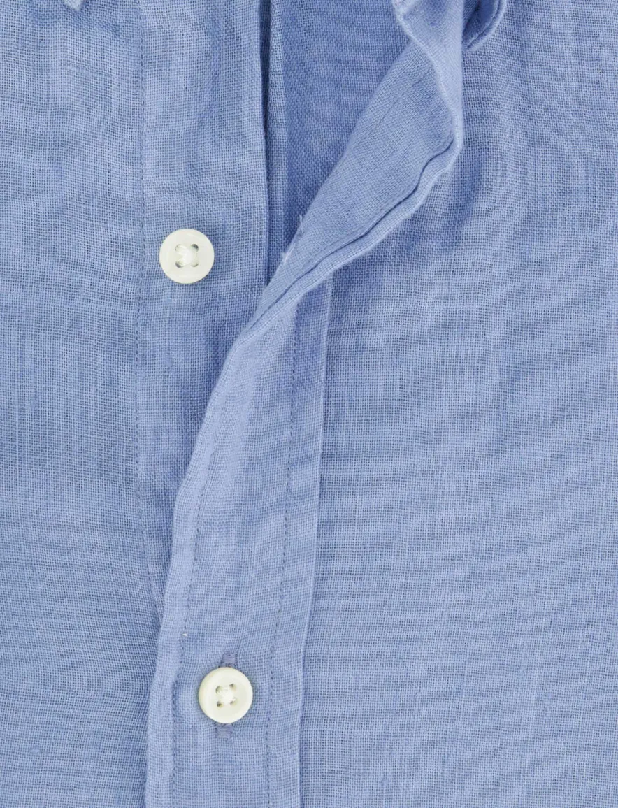 Polo Ralph Lauren overhemd blauw effen slim fit
