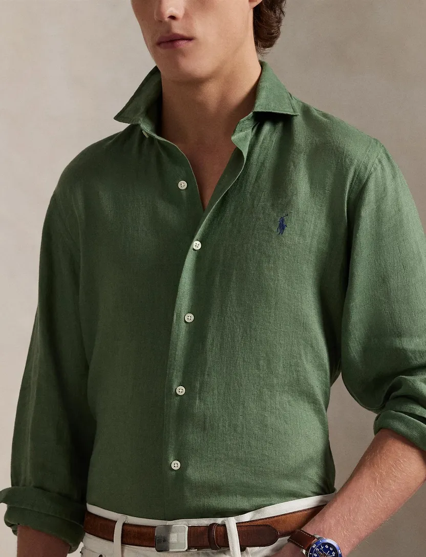 Polo Ralph Lauren big en tall overhemd wijde fit effen groen