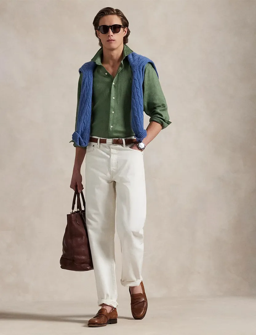 Polo Ralph Lauren big en tall overhemd wijde fit effen groen