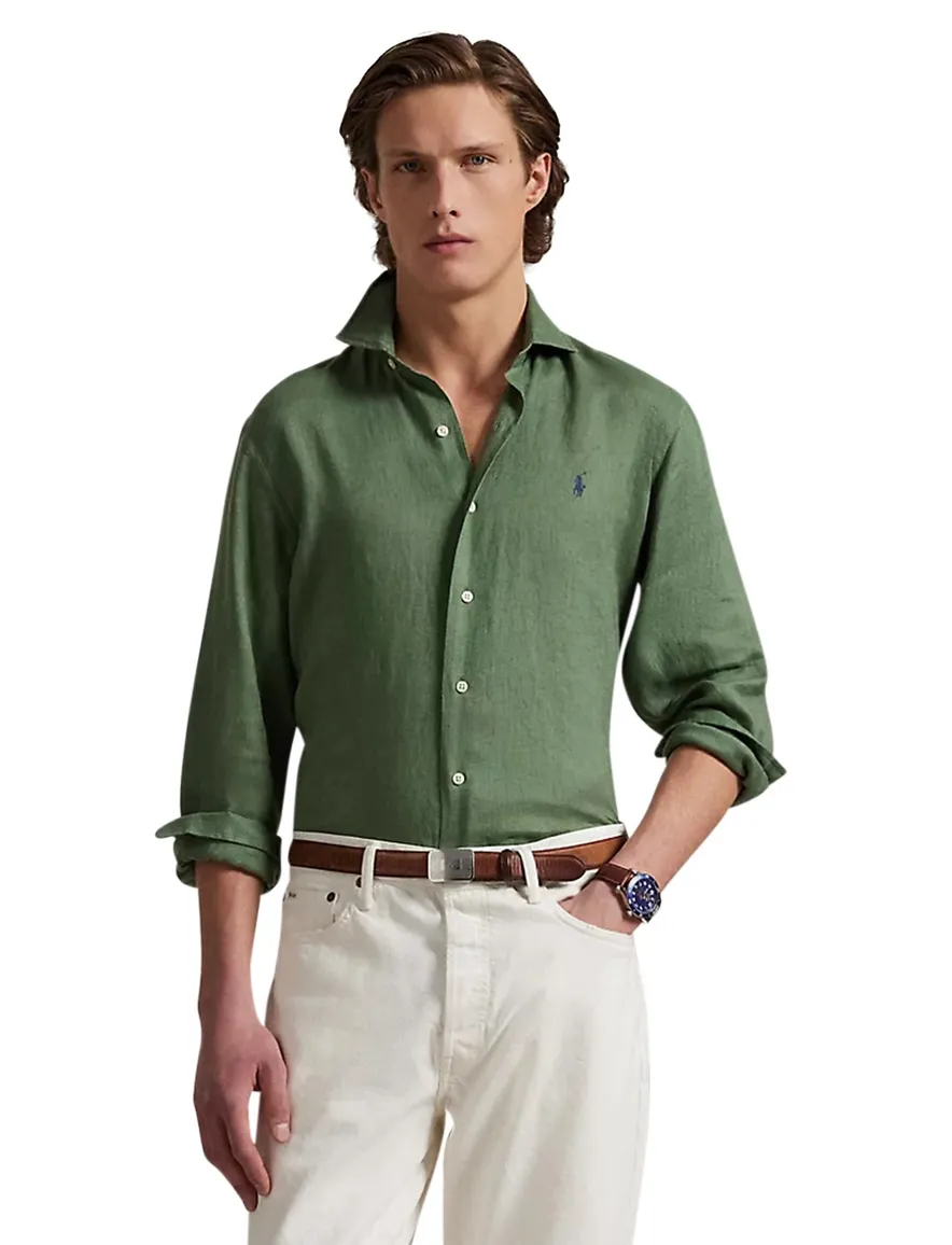 Polo Ralph Lauren overhemd groen linnen