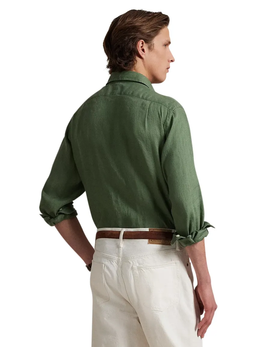 Polo Ralph Lauren overhemd groen linnen