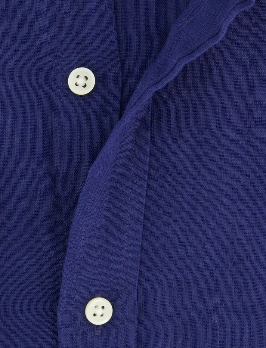 Polo Ralph Lauren overhemd effen donkerblauw slim fit