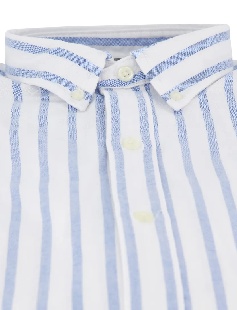 Overhemd Polo Ralph Lauren Slim Fit lichtblauw gestreept