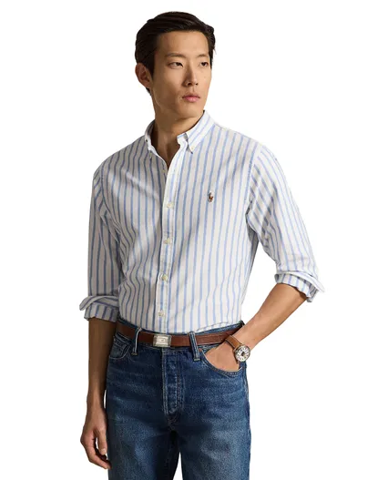 Polo Ralph Lauren Overhemd Polo Ralph Lauren Slim Fit lichtblauw gestreept