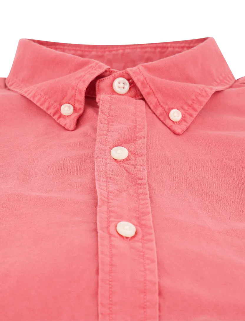 Polo Ralph Lauren overhemd roze effen slim fit katoen