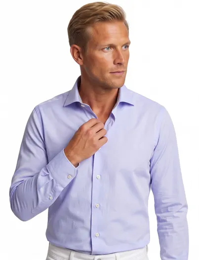 John Miller John Miller tailored fit overhemd ml7 lichtblauw