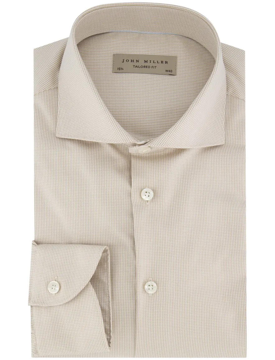 John Miller katoenen overhemd ml7 beige