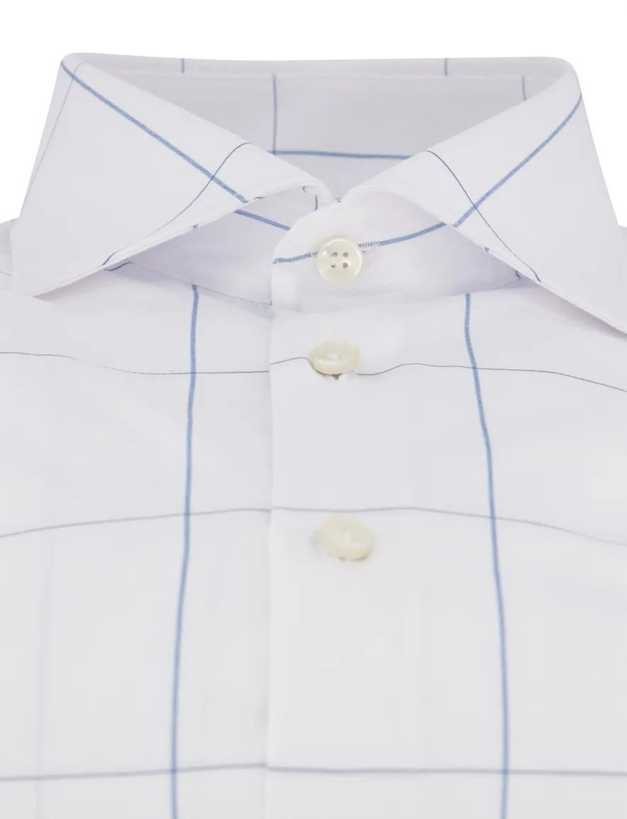 John Miller overhemd ml7 tailored fit wit patroon