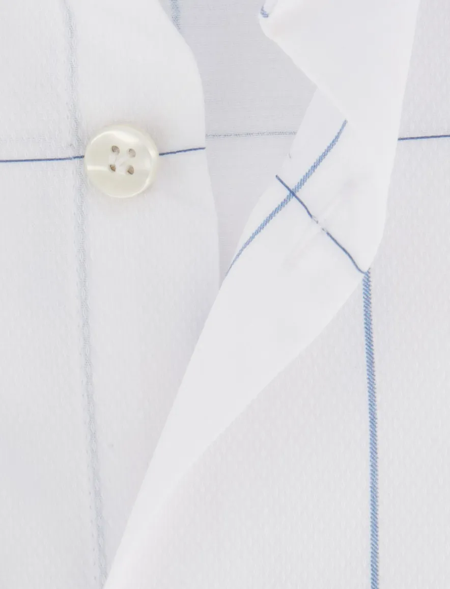 John Miller overhemd ml7 tailored fit wit patroon