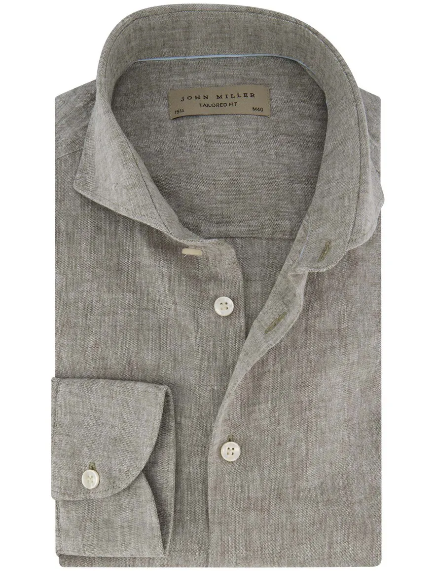 John Miller tailored fit overhemd ml7 groen