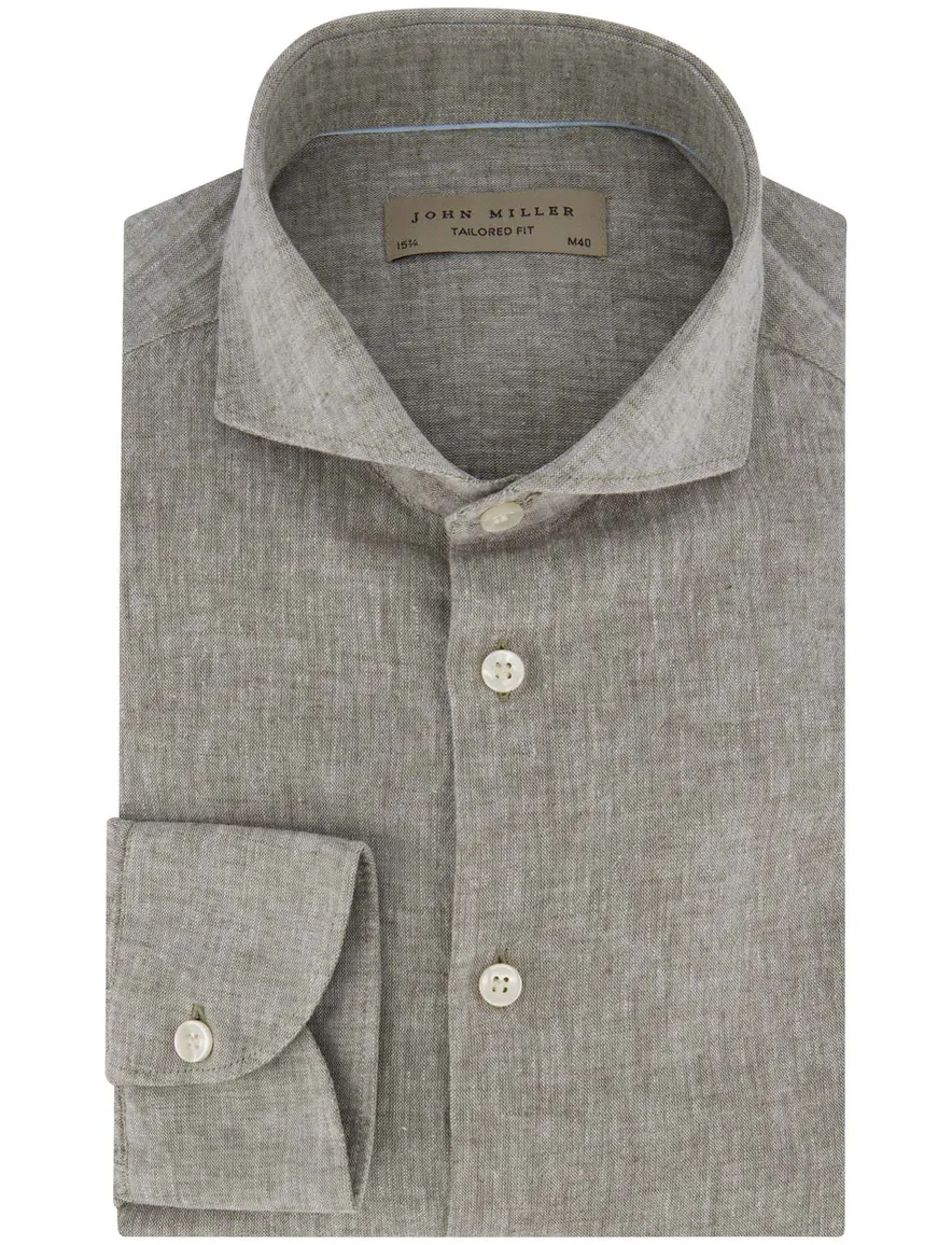 John Miller tailored fit overhemd ml7 groen