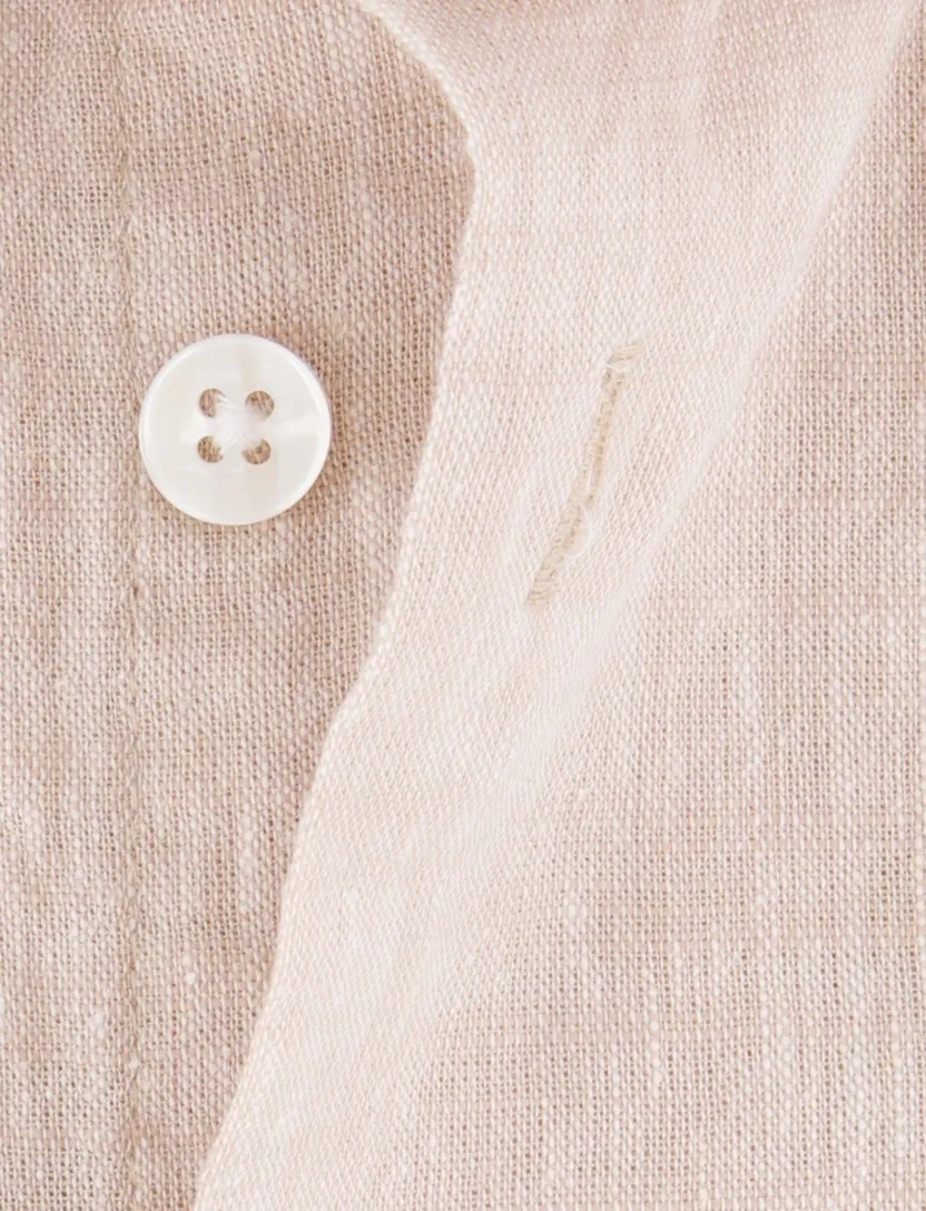 Overhemd Ledub beige modern fit wide collar