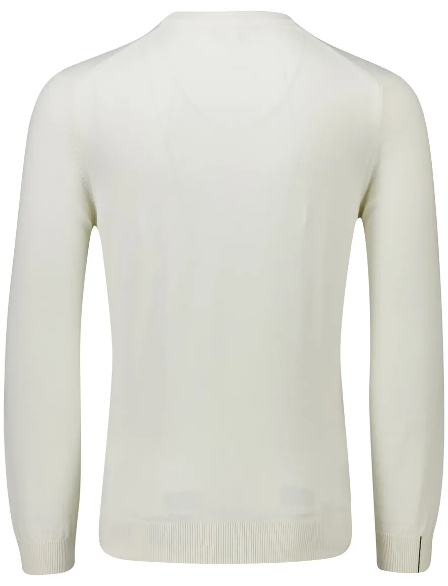 Lacoste ronde hals sweater wit regular fit