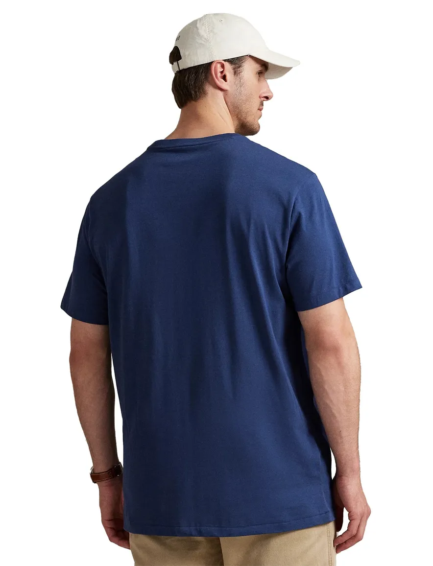 Polo Ralph Lauren Big & Tall T-Shirt blauw effen katoen