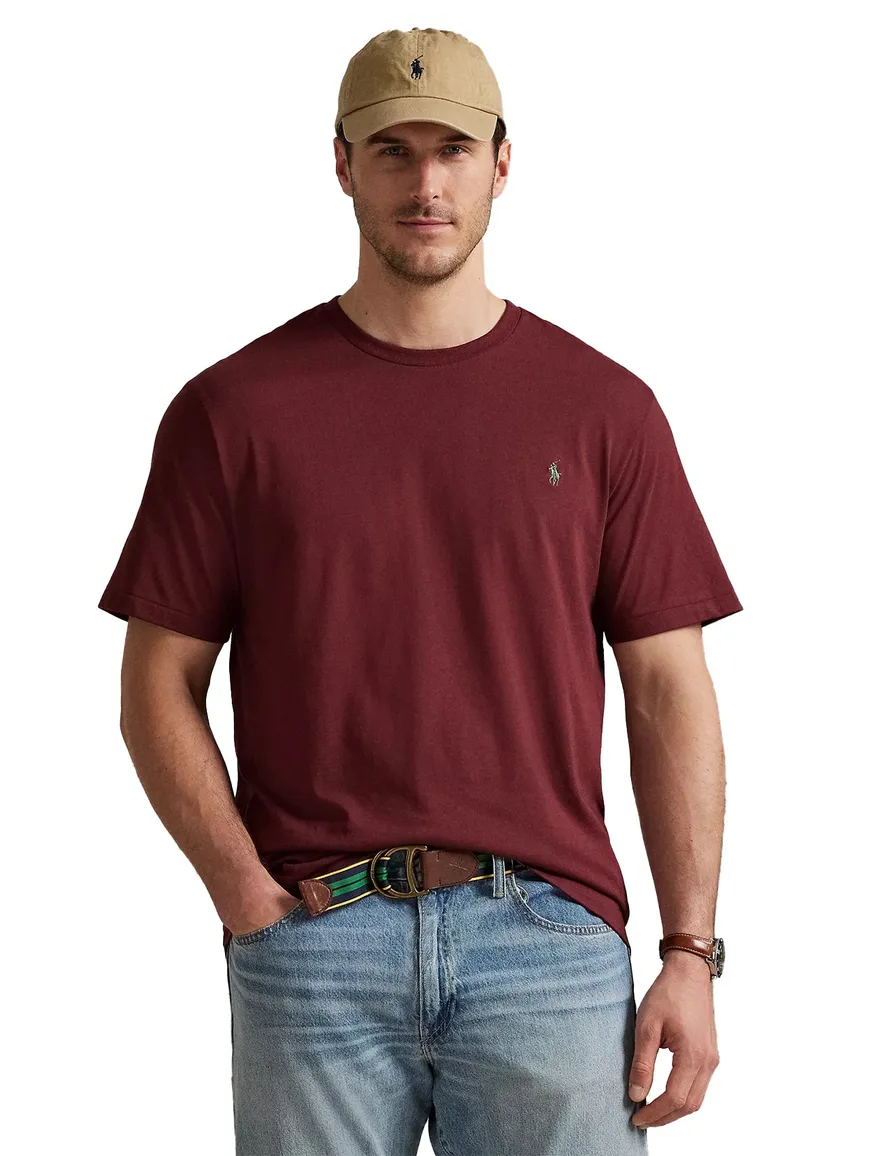 Polo Ralph Lauren Big & Tall T-Shirt rood katoen effen