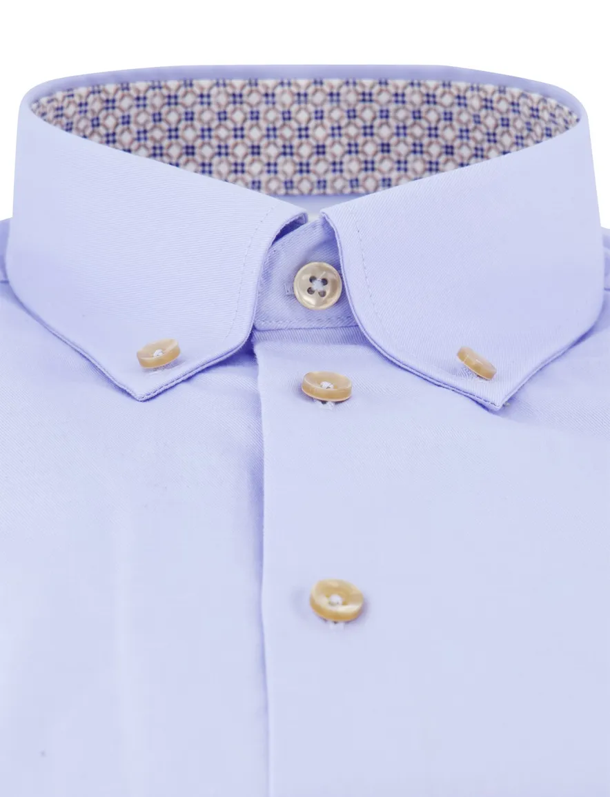 Mouwlengte 7 overhemd blauw Ledub