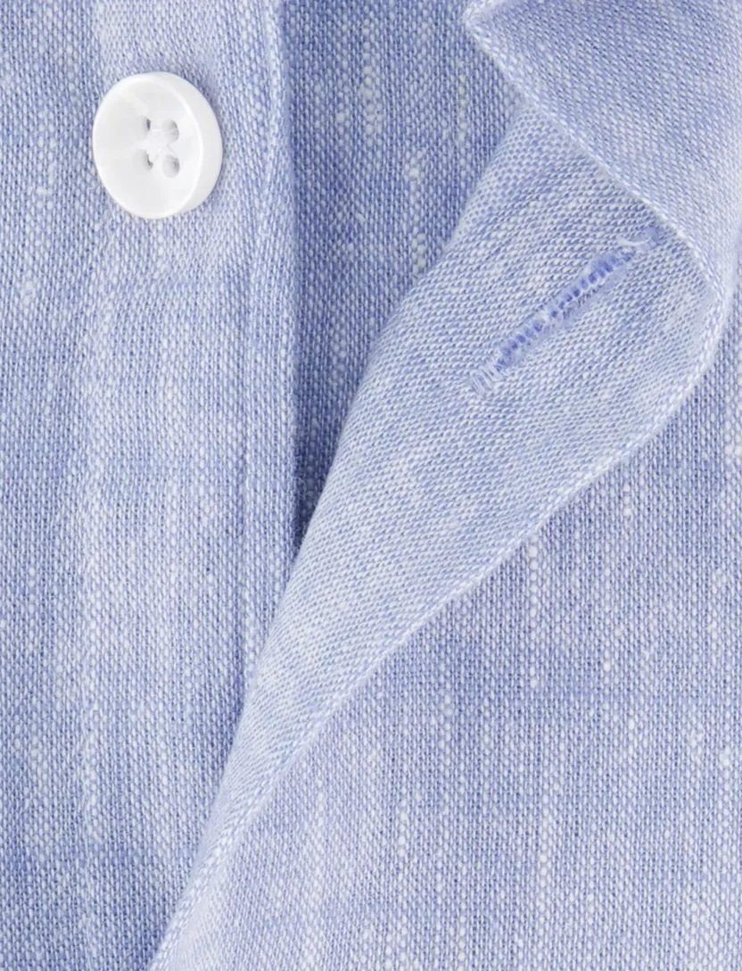 Lichtblauw overhemd Ledub mouwlengte 7 wide collar