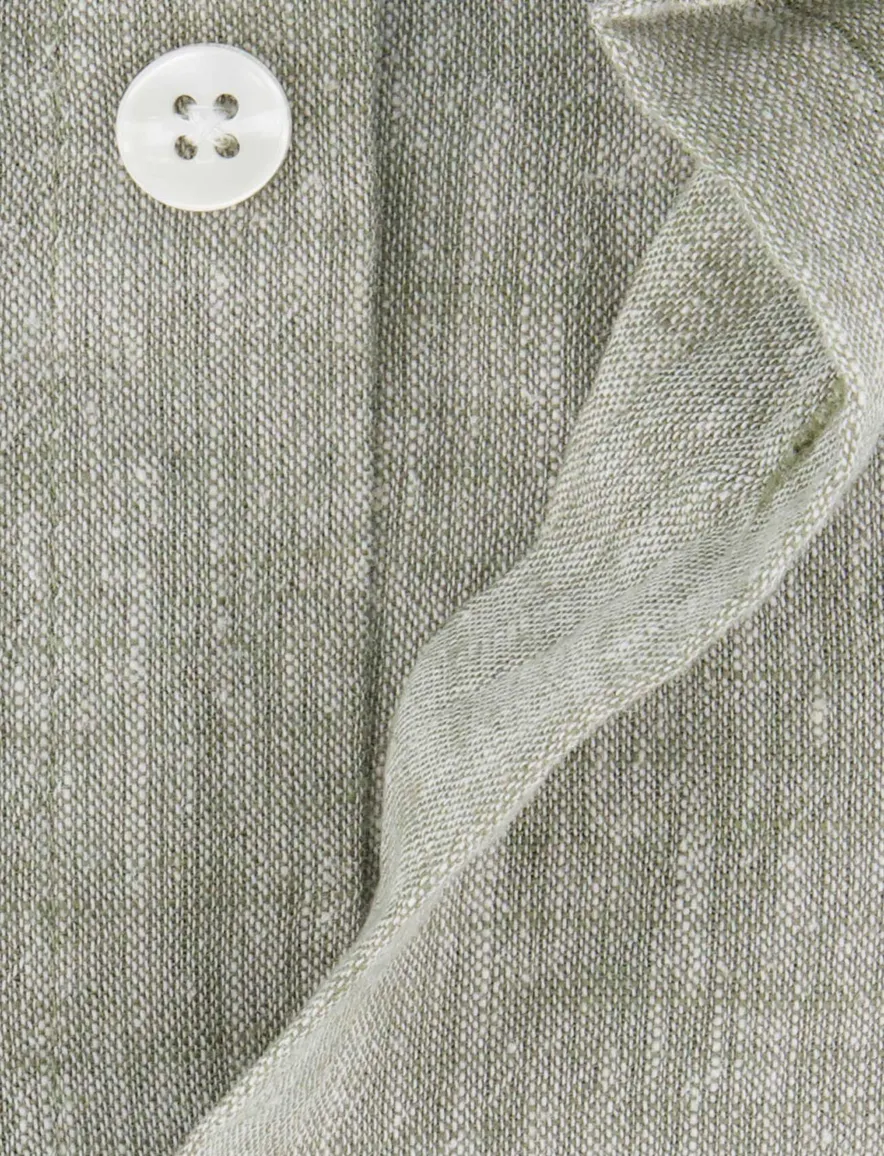 Mouwlengte 7 overhemd groen Ledub wide collar