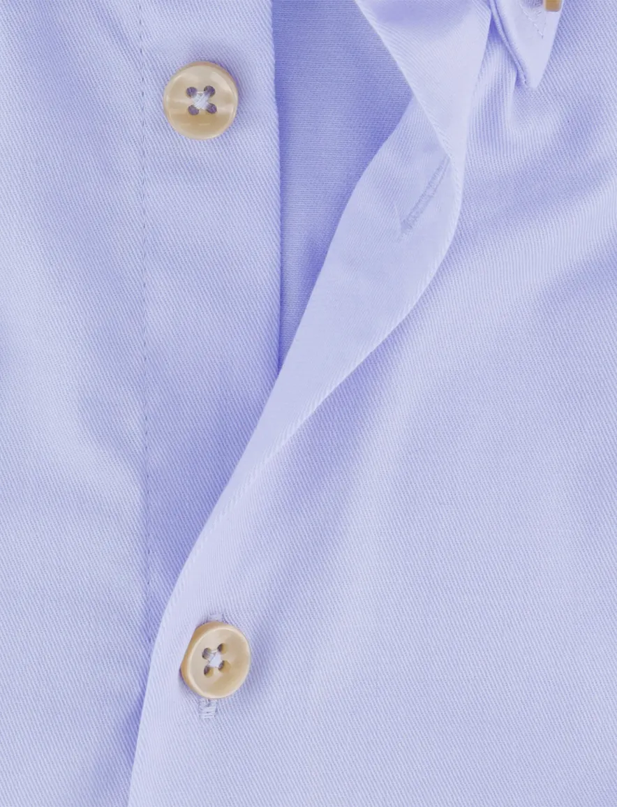 Ledub overhemd korte mouw blauw stretch