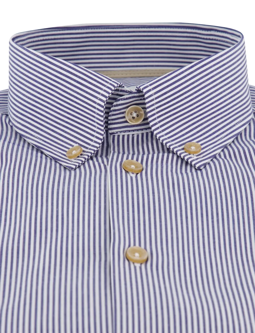Ledub modern fit overhemd blauw gestreept