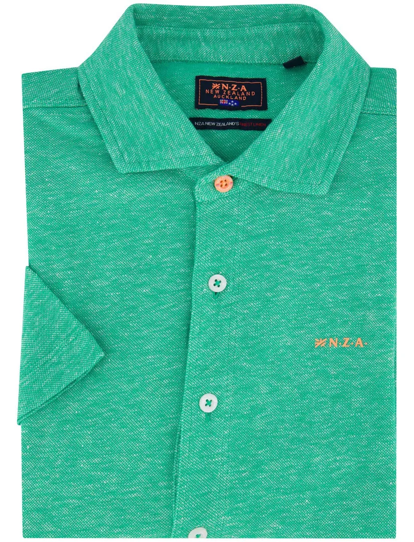 NZA overhemd groen gemêleerd wide collar | Schulte Herenmode NZA overhemd groen gemêleerd wide collar | Schulte Herenmode