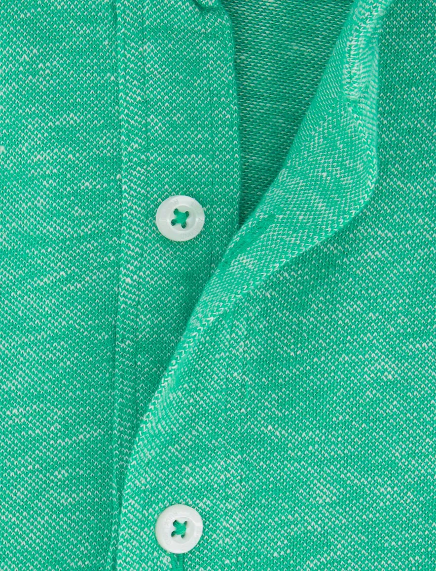 NZA overhemd groen gemêleerd wide collar