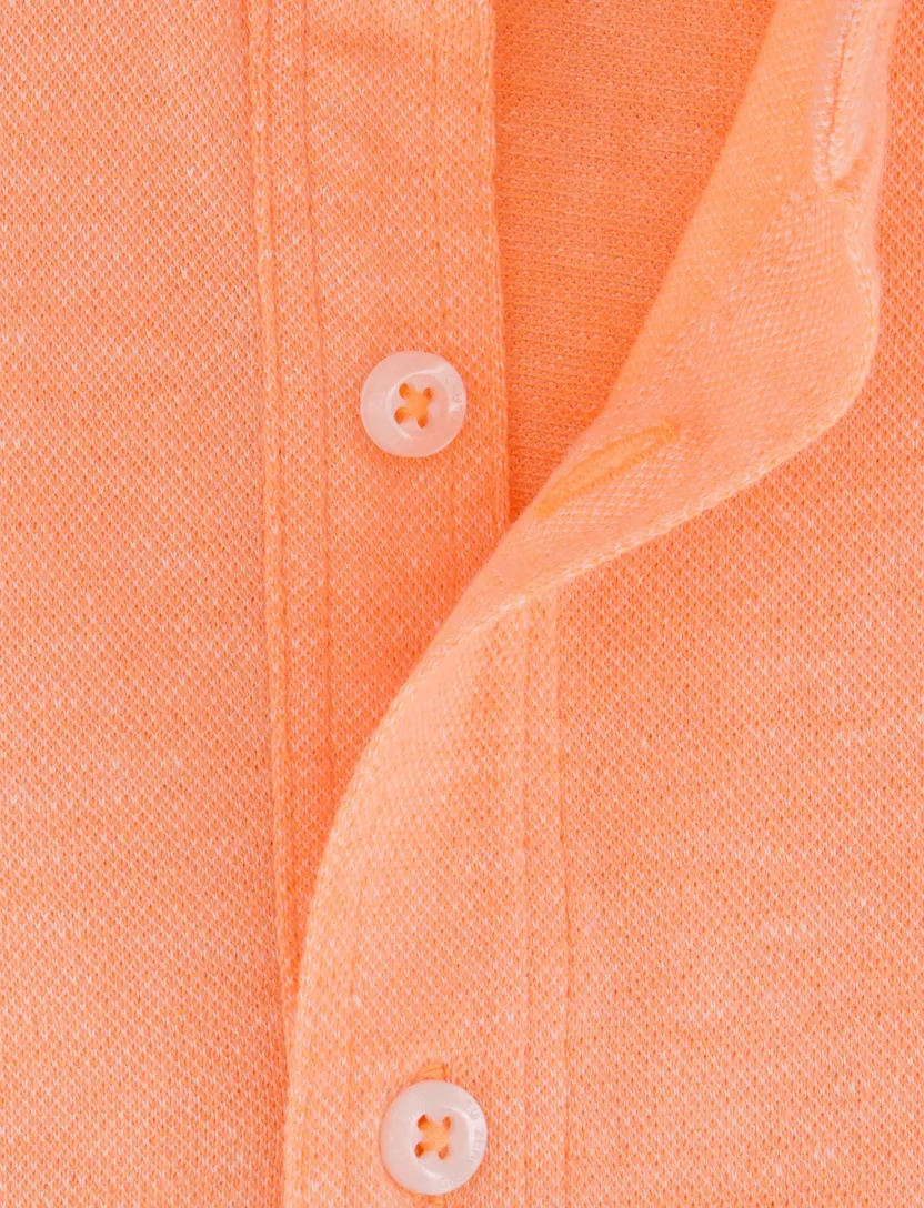 NZA overhemd oranje gemêleerd korte mouwen