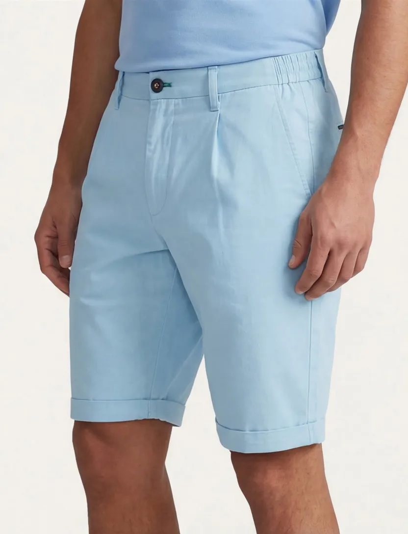 katoenen NZA goodman short effen lichtblauw