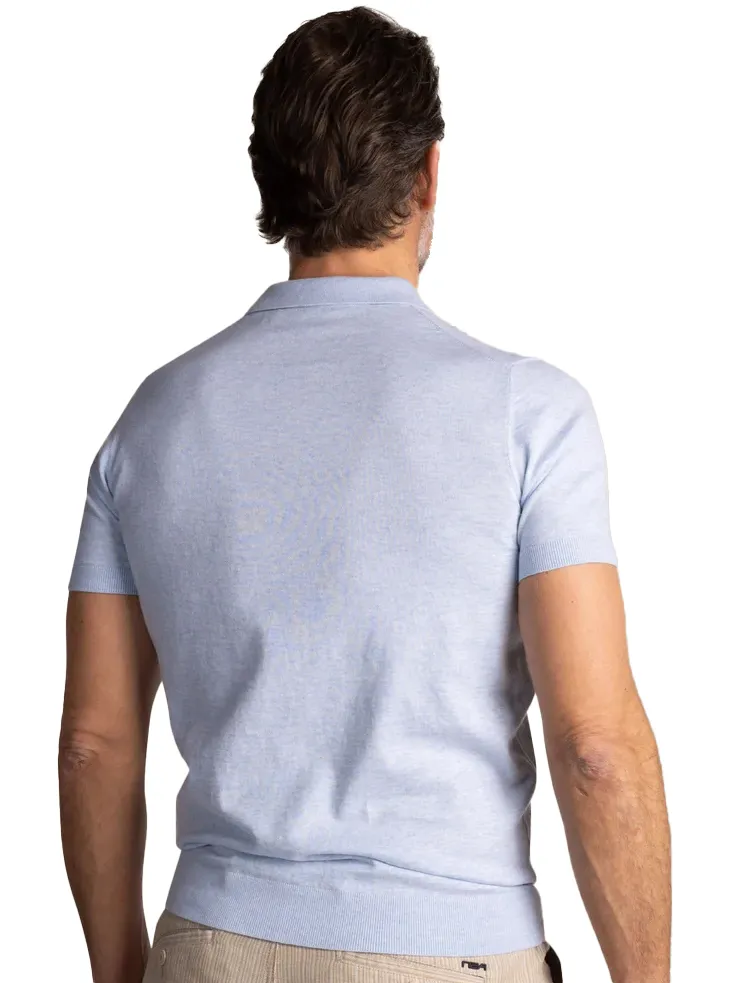 New Zealand poloshirt korte mouw lichtblauw