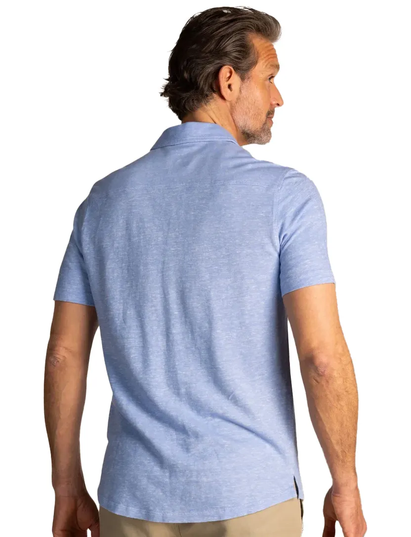NZA overhemd korte mouw blauw