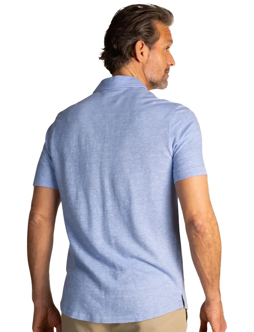 NZA overhemd korte mouw blauw