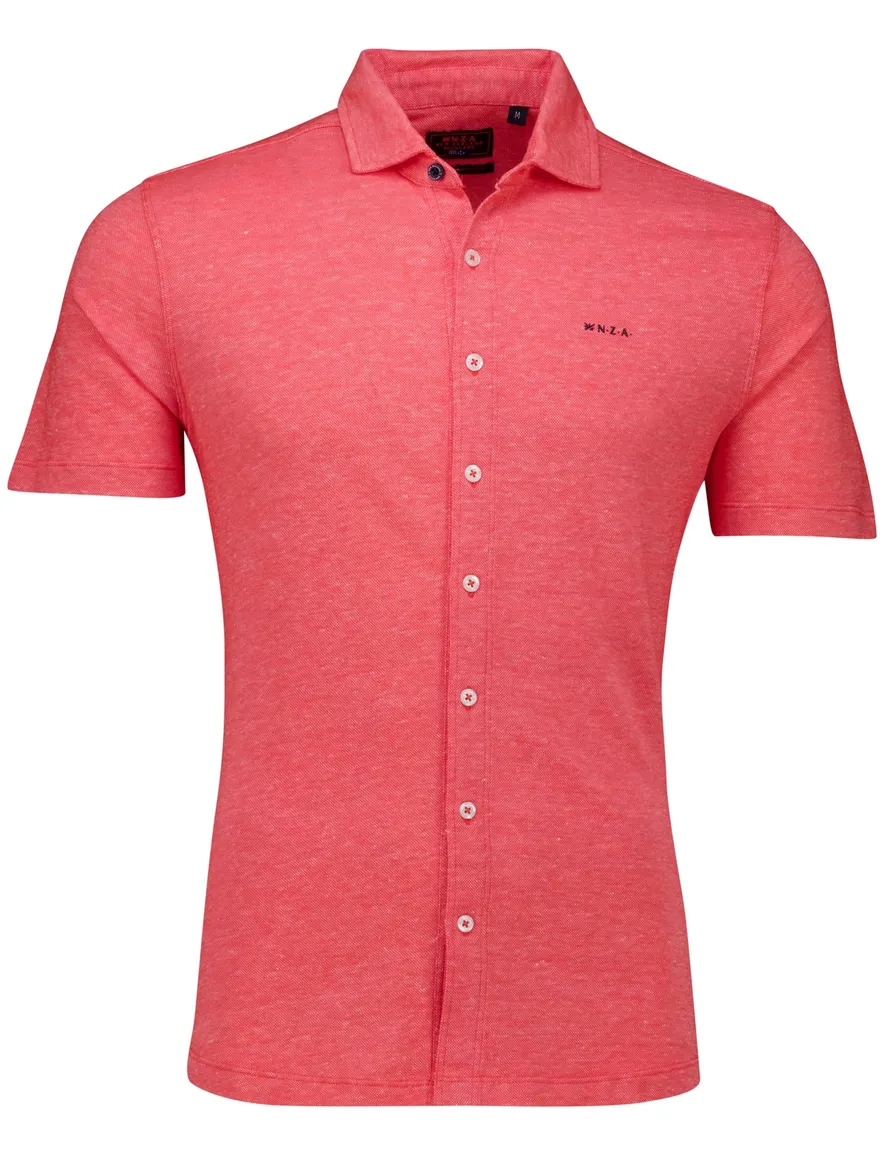 NZA overhemd roze korte mouw