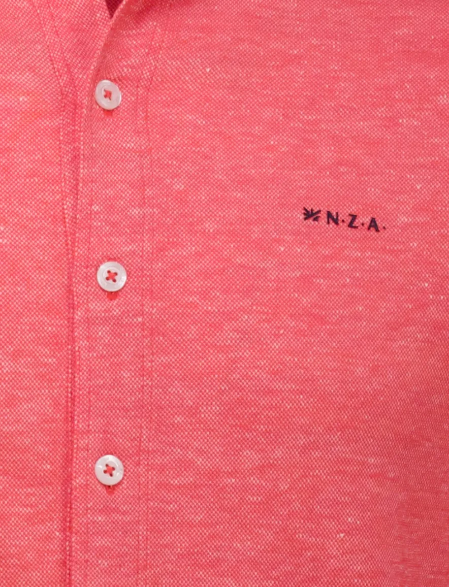 NZA overhemd roze korte mouw