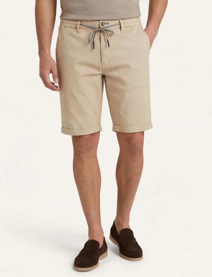NZA bermuda bruin normale fit effen