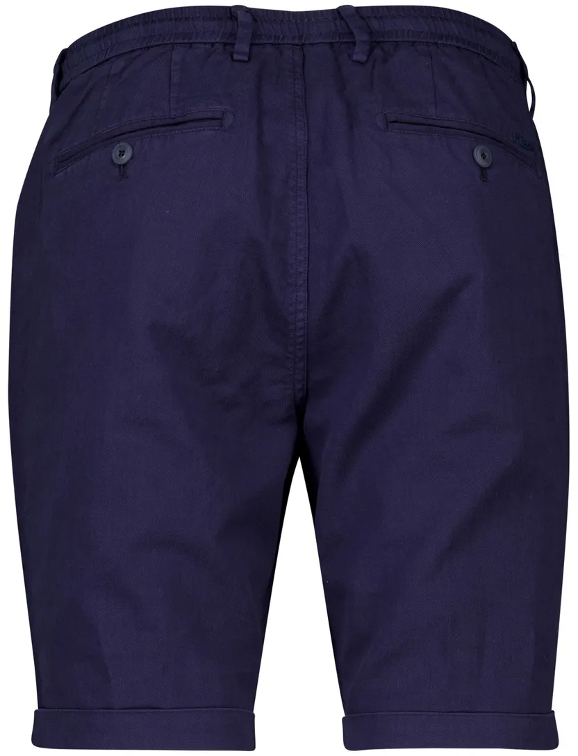 katoenen Nza the bankers korte broek effen donkerblauw