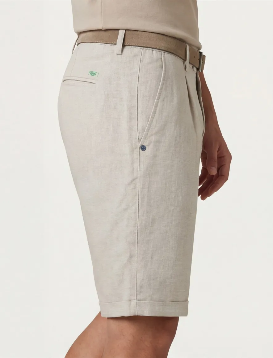 NZA goodwood korte broek beige effen normale fit katoen