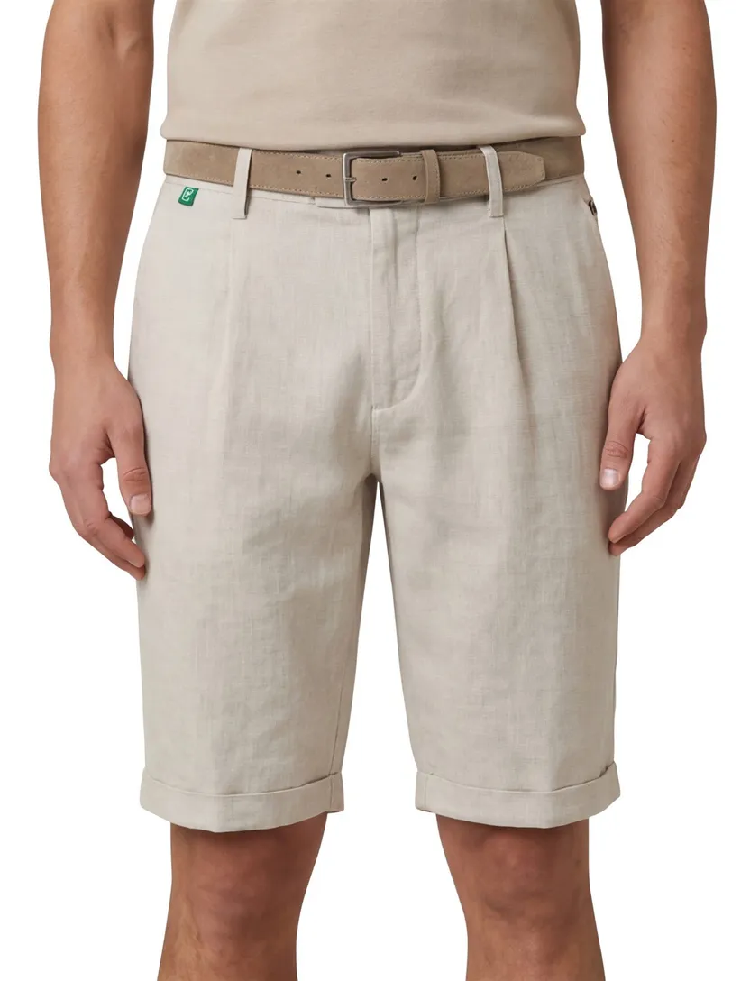 katoenen NZA goodwood korte broek beige gemeleerd