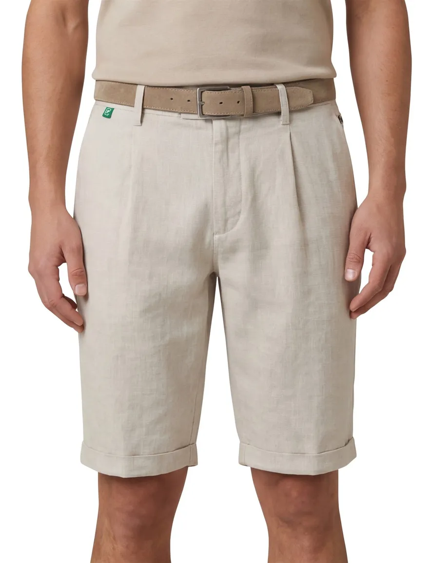 NZA goodwood korte broek beige effen normale fit katoen
