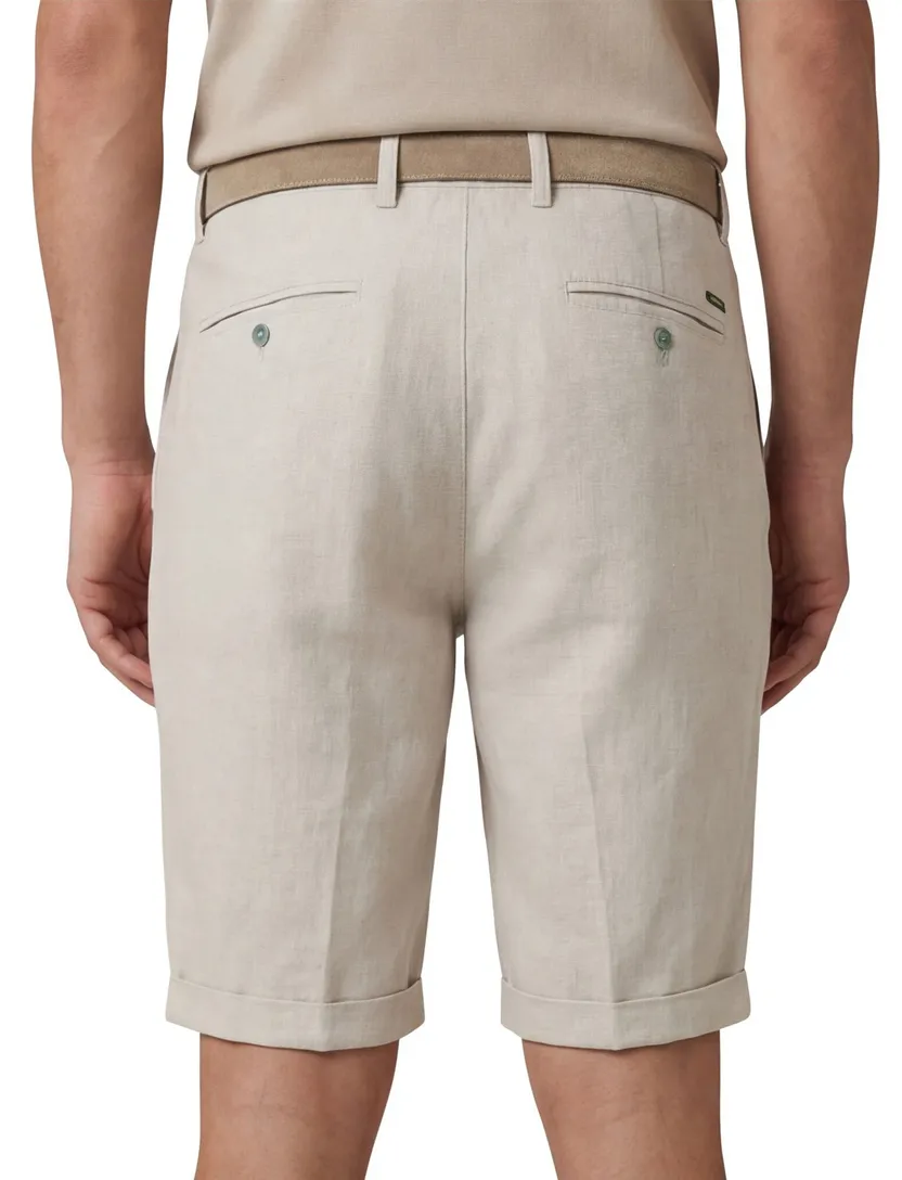 katoenen NZA goodwood korte broek beige gemeleerd