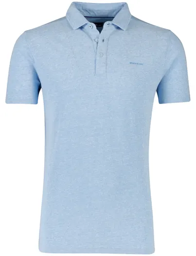 State of Art State of Art polo lichtblauw gemêleerd linnen
