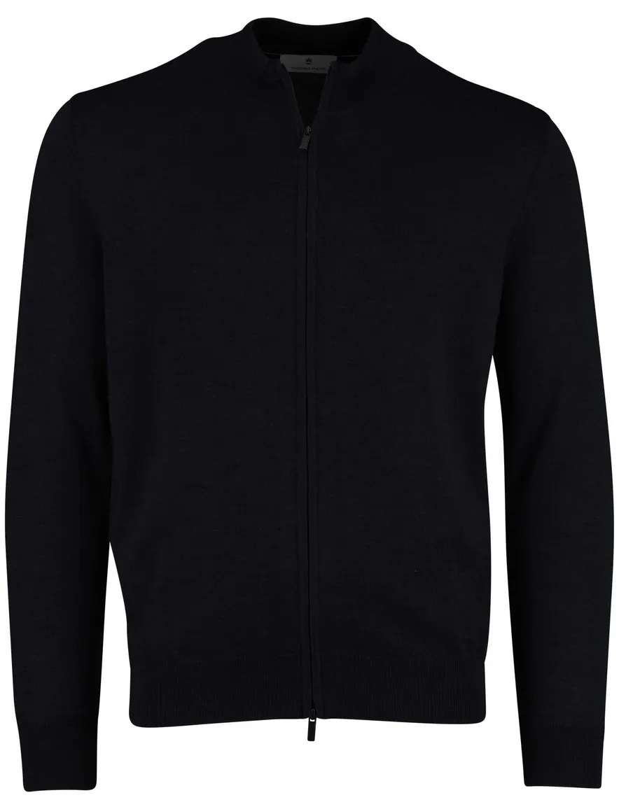 Thomas Maine vest navy normale fit merinowol
